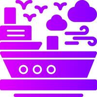 Ship Solid Multi Gradient Icon vector