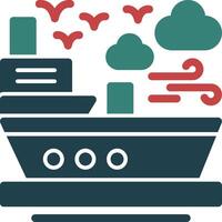 Ship Glyph Two Color Icon vector