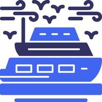 Cruise ship Solid Two Color Icon vector