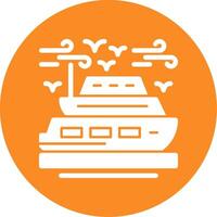 Cruise ship Glyph Circle Icon vector