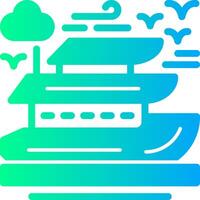 Yacht Solid Multi Gradient Icon vector