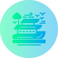 Yacht Gradient Circle Icon vector