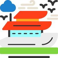 Yacht Flat Icon vector