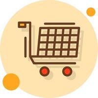 Shopping cart Filled Shadow Circle Icon vector