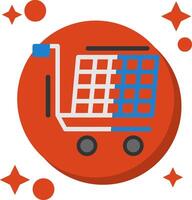 Shopping cart Tailed Color Icon vector