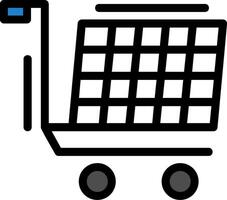 icono lleno de línea de carrito de compras vector