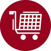 Shopping cart Glyph Circle Icon vector