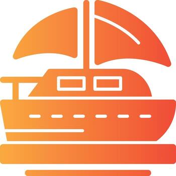 Sailboat Solid Multi Gradient Icon vector