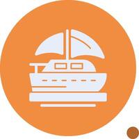 Sailboat Glyph Shadow Icon vector