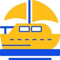 Sailboat Flat Two Color Icon vector