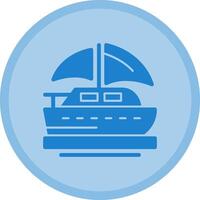 Sailboat Multicolor Circle Icon vector