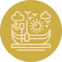 Canoe Line Multi color Icon vector