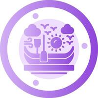Canoe Glyph Gradient Icon vector