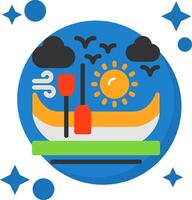 Canoe Tailed Color Icon vector