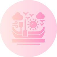 Canoe Gradient Circle Icon vector