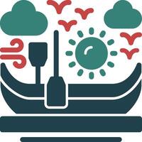 Canoe Glyph Two Color Icon vector