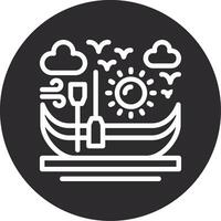 Canoe Inverted Icon vector