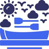 Rowboat Solid Two Color Icon vector