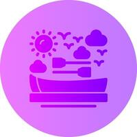 Rowboat Gradient Circle Icon vector