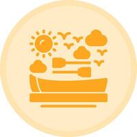 Rowboat Multicolor Circle Icon vector