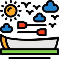 Rowboat Line Filled Icon vector