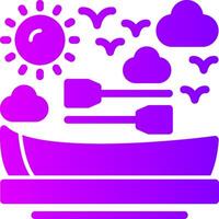 Rowboat Solid Multi Gradient Icon vector