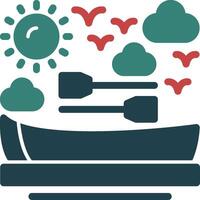 Rowboat Glyph Two Color Icon vector