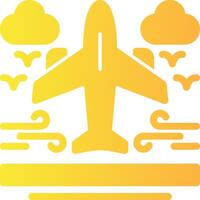 Airplane Solid Multi Gradient Icon vector