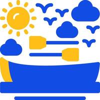 Rowboat Flat Two Color Icon vector