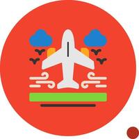 Airplane Flat Shadow Icon vector