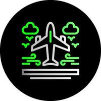 Airplane Dual Gradient Circle Icon vector