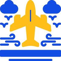 Airplane Flat Two Color Icon vector
