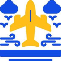 Airplane Flat Two Color Icon vector