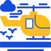 Helicopter Flat Two Color Icon vector