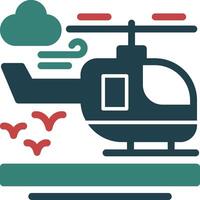 Helicopter Glyph Two Color Icon vector