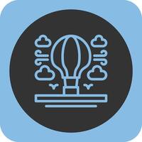 Hot air balloon Linear Round Icon vector