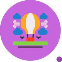 Hot air balloon Flat Shadow Icon vector