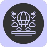 Parachute Linear Round Icon vector