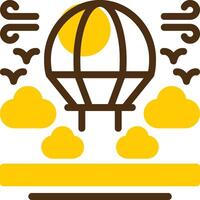 Parachute Yellow Lieanr Circle Icon vector