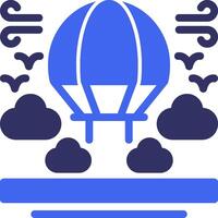Parachute Solid Two Color Icon vector