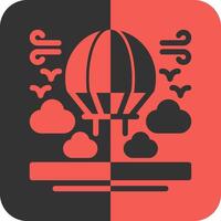 Parachute Red Inverse Icon vector