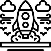 Rocket Line Icon vector