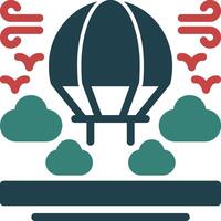 Parachute Glyph Two Color Icon vector