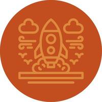 Rocket Line Multi color Icon vector