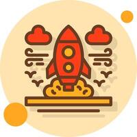 Rocket Filled Shadow Circle Icon vector