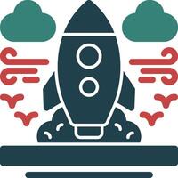 Rocket Glyph Two Color Icon vector