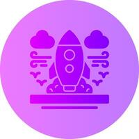 Rocket Gradient Circle Icon vector