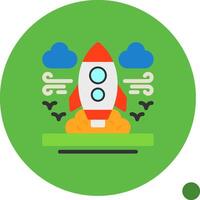 Rocket Flat Shadow Icon vector