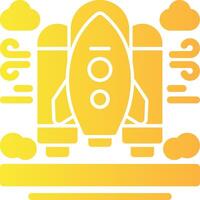 Space shuttle Solid Multi Gradient Icon vector