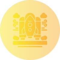 Space shuttle Gradient Circle Icon vector